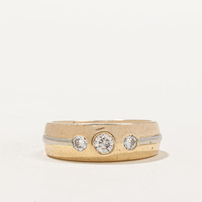 Three Stone Flush Set Diamond Band | 0.29ctw | SZ 6.5 |
