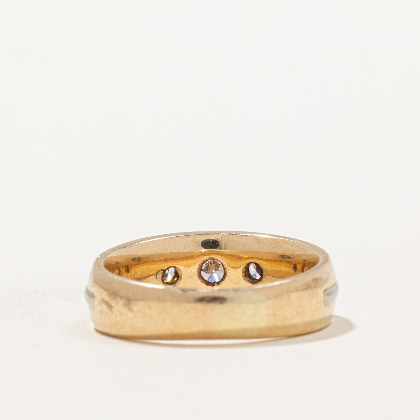 Three Stone Flush Set Diamond Band | 0.29ctw | SZ 6.5 |