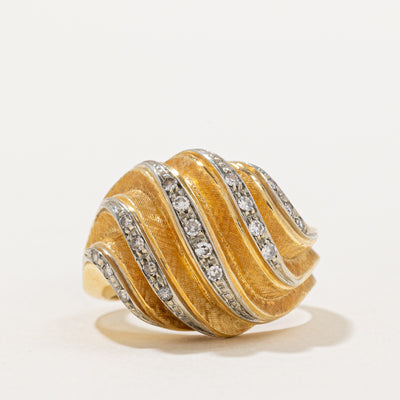 'Birks' Diamond Croissant Dome Ring | 0.22ctw | SZ 7 |