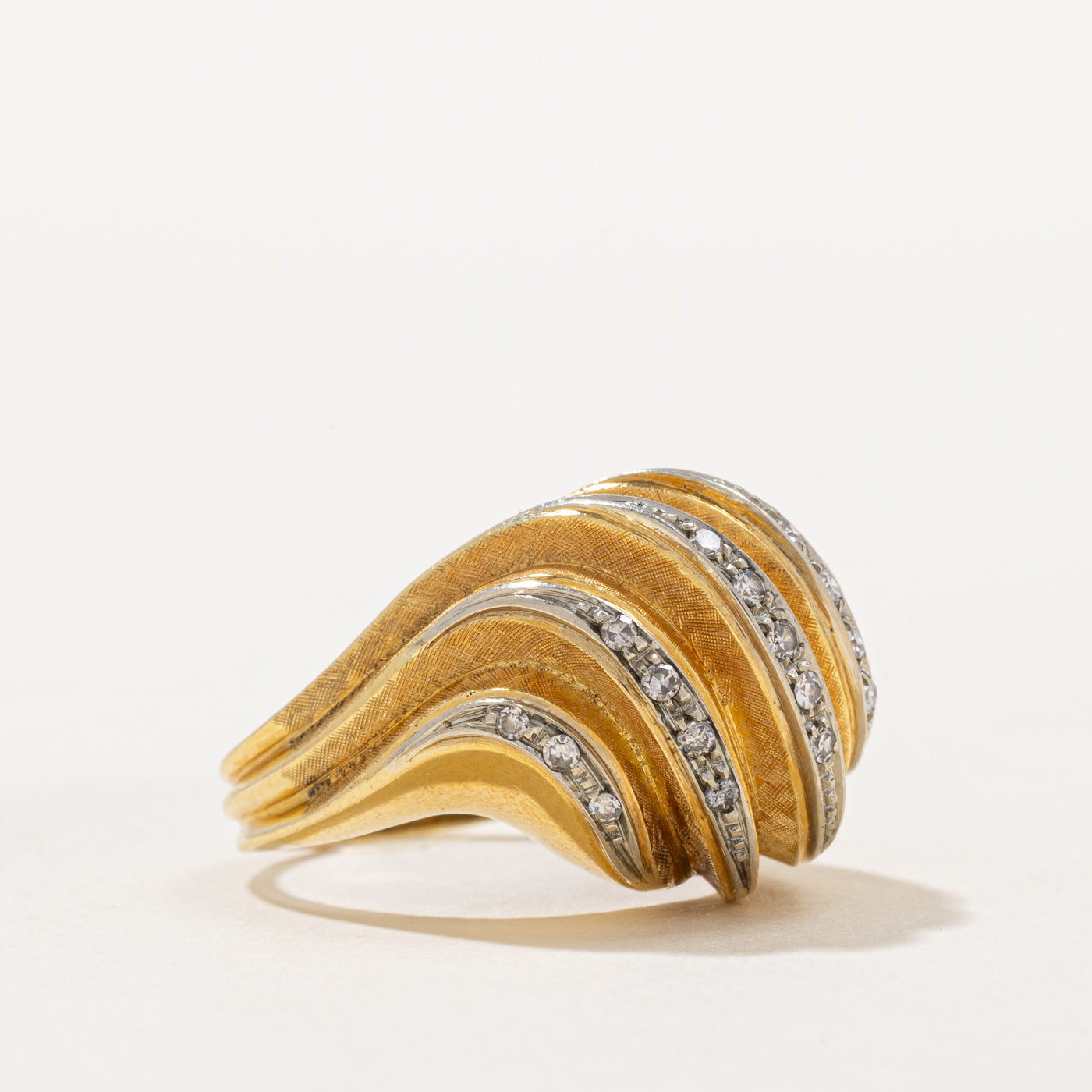 'Birks' Diamond Croissant Dome Ring | 0.22ctw | SZ 7 |