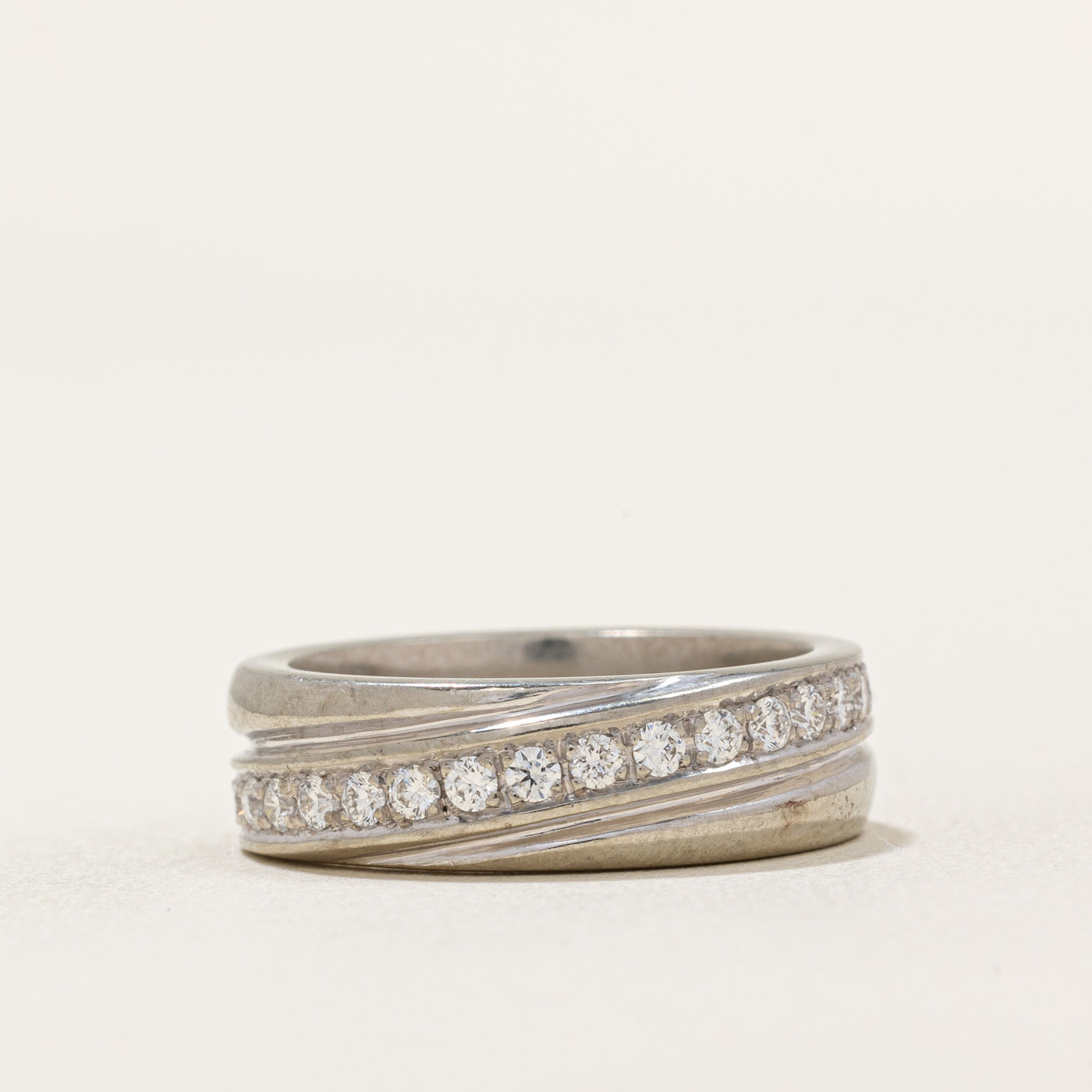 Diagonal Set Semi Eternity Diamond Ring | 0.37ctw | SZ 6.25