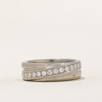 Diagonal Set Semi Eternity Diamond Ring | 0.37ctw | SZ 6.25