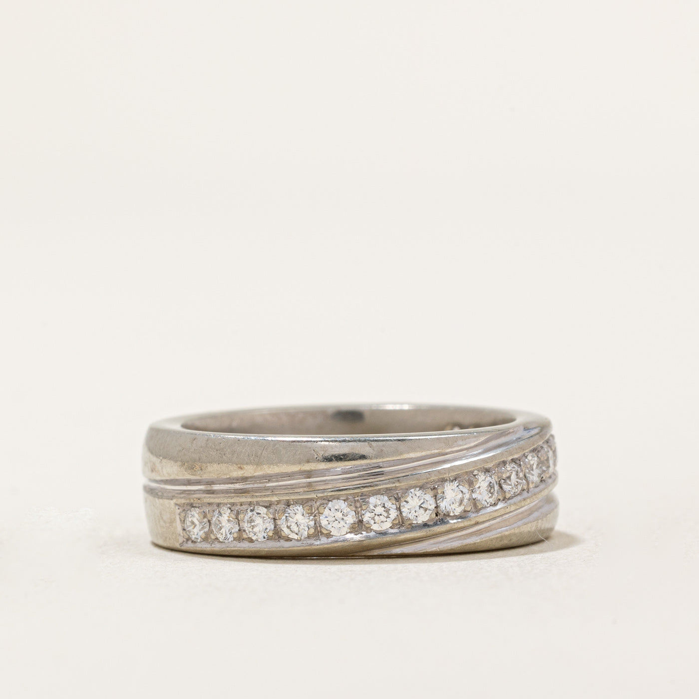 Diagonal Set Semi Eternity Diamond Ring | 0.37ctw | SZ 6.25