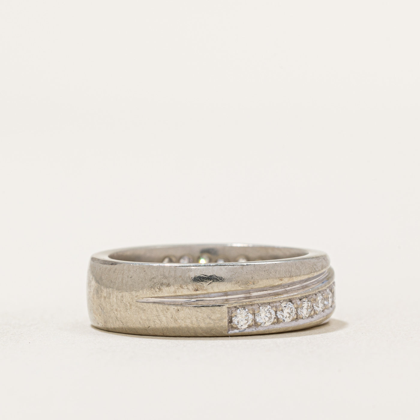 Diagonal Set Semi Eternity Diamond Ring | 0.37ctw | SZ 6.25