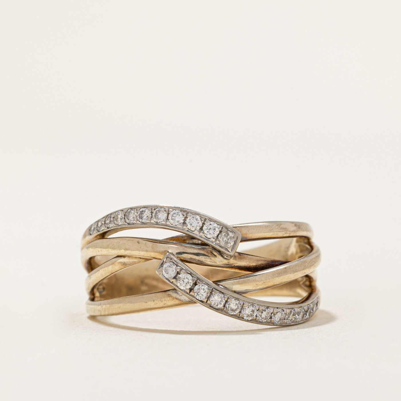 Diamond Double Crossover Ring | 0.32ctw | SZ 10.75