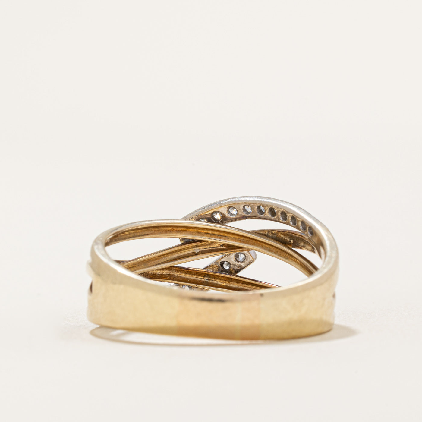 Diamond Double Crossover Ring | 0.32ctw | SZ 10.75