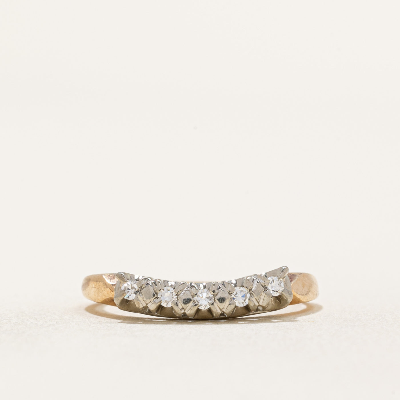 Bague contour vintage en diamants | 0,08 ct | Taille 5,5