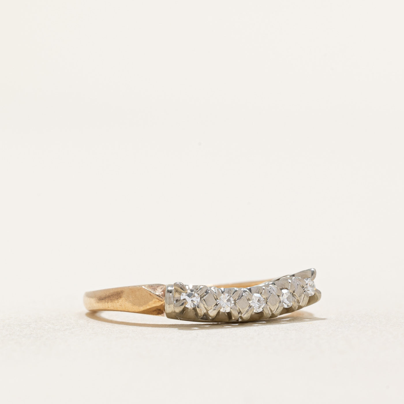 Bague contour vintage en diamants | 0,08 ct | Taille 5,5