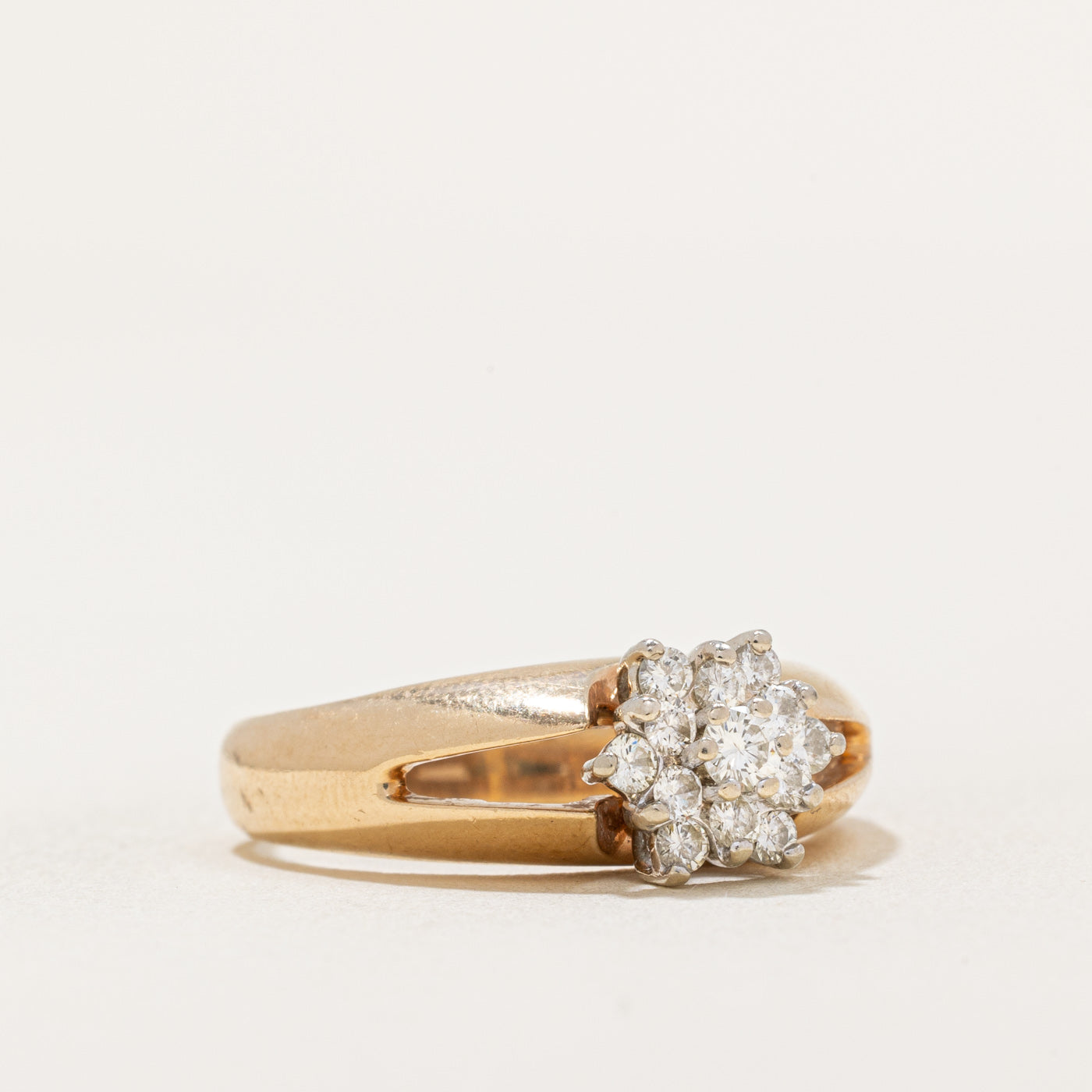 Diamond Cluster Open Shank Ring | 0.32ctw | SZ 7.75