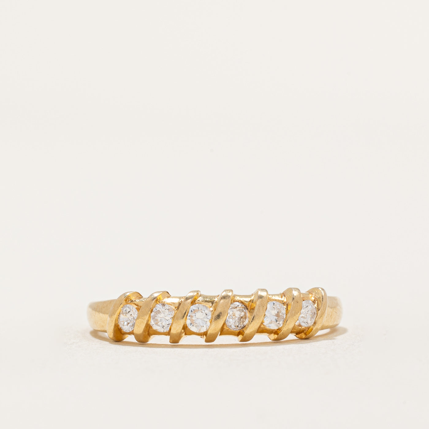 Bague six diamants | 0,24 ct au total | Taille 8