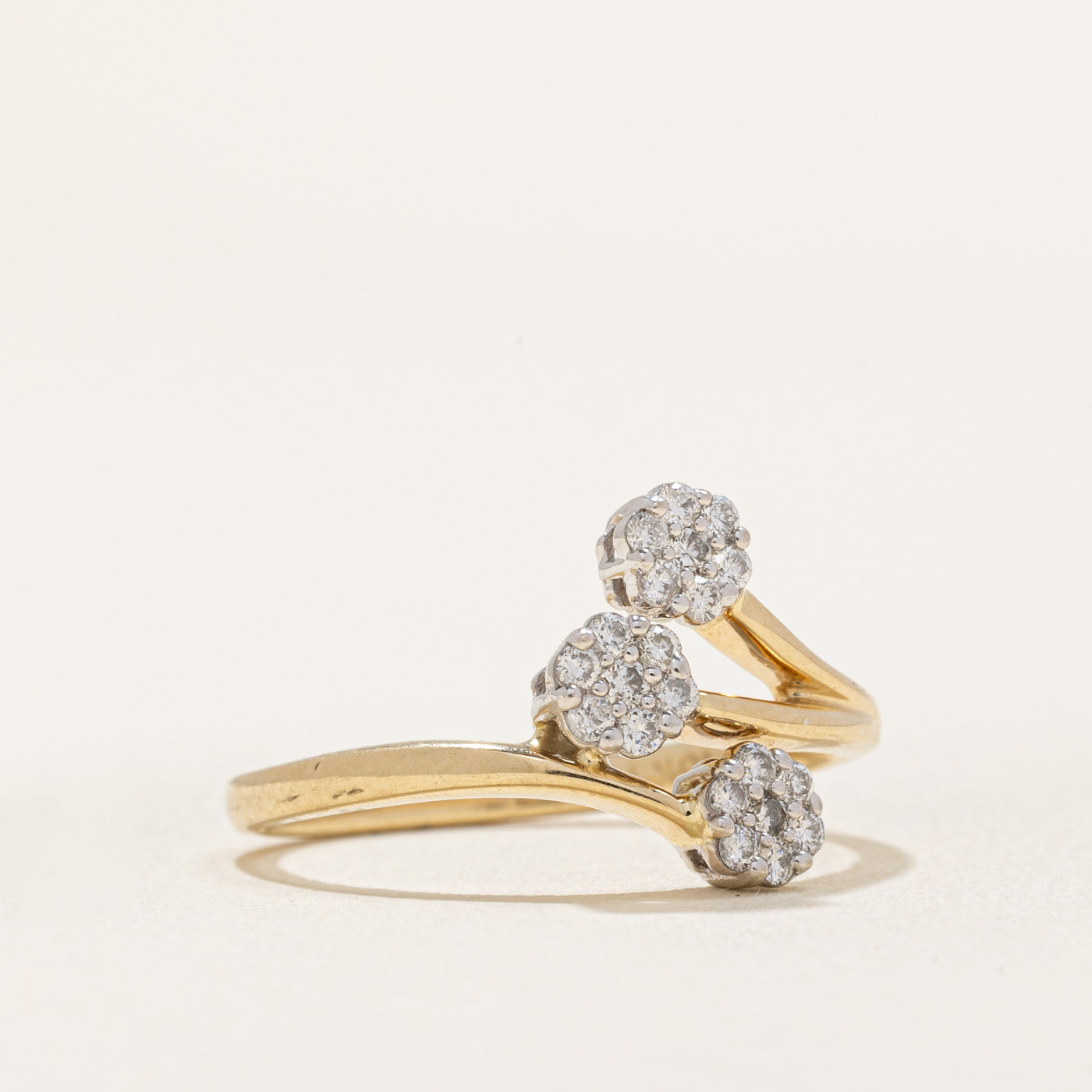 Diamond Cluster Bypass Ring | 0.23ctw | SZ 6.75