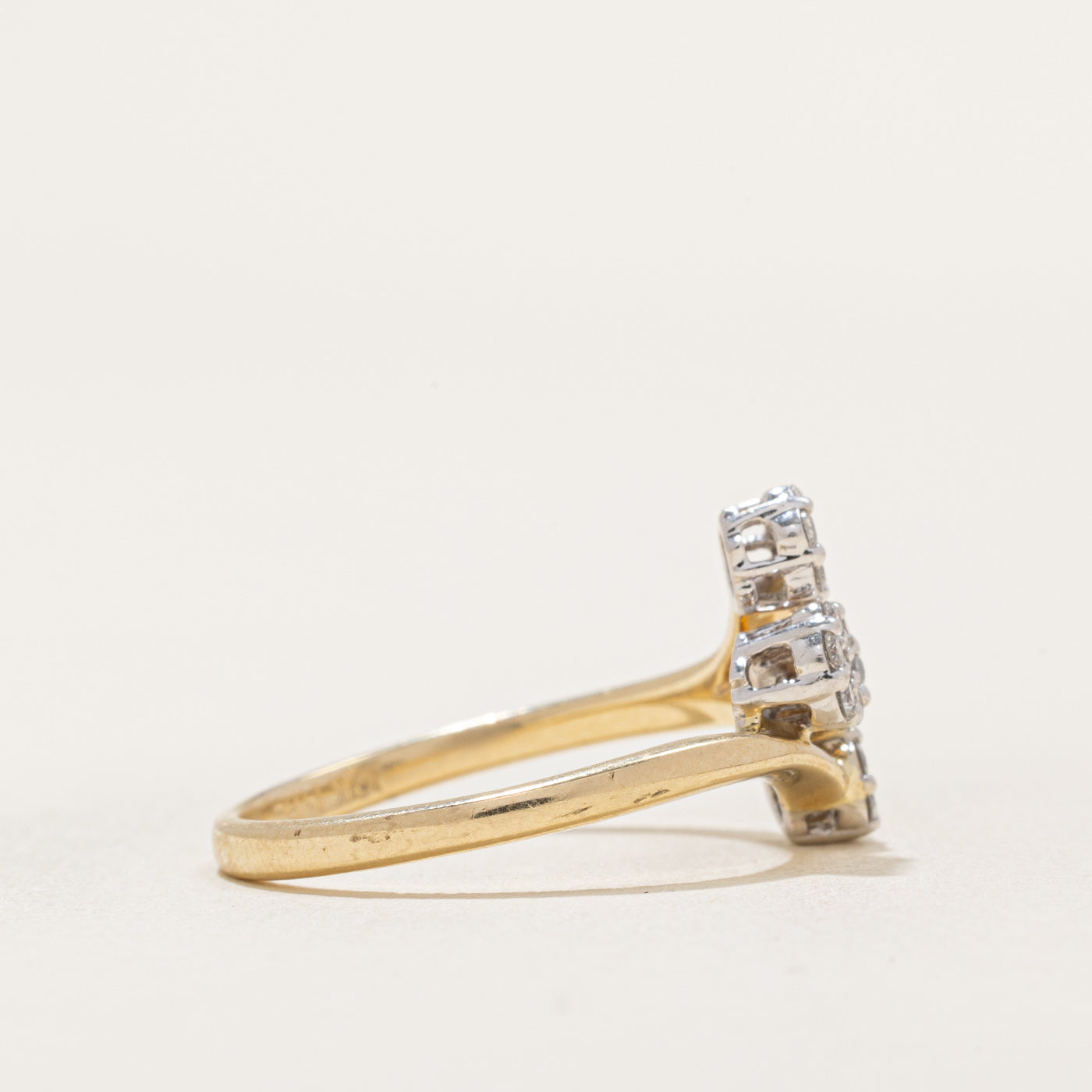 Diamond Cluster Bypass Ring | 0.23ctw | SZ 6.75