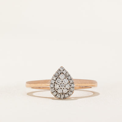 Diamond Cluster Pear Shaped Ring | 0.15ctw | SZ 7.5