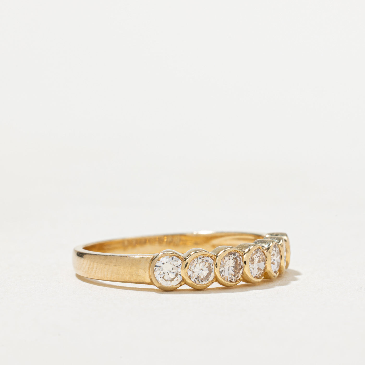 Bague sertie de sept diamants | 0,55 ct au total | Taille 6,5