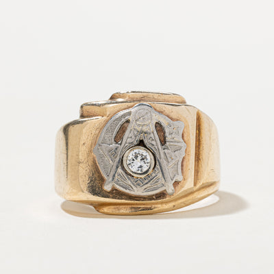 Freemasons Crest Diamond Ring | 0.09ct | SZ 8.5