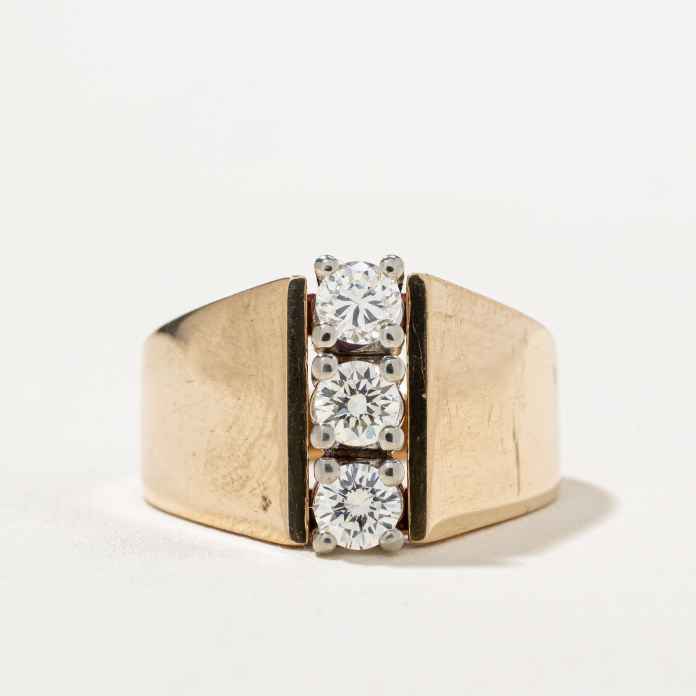Three Stone Diamond Column Ring | 0.50ctw | SZ 6