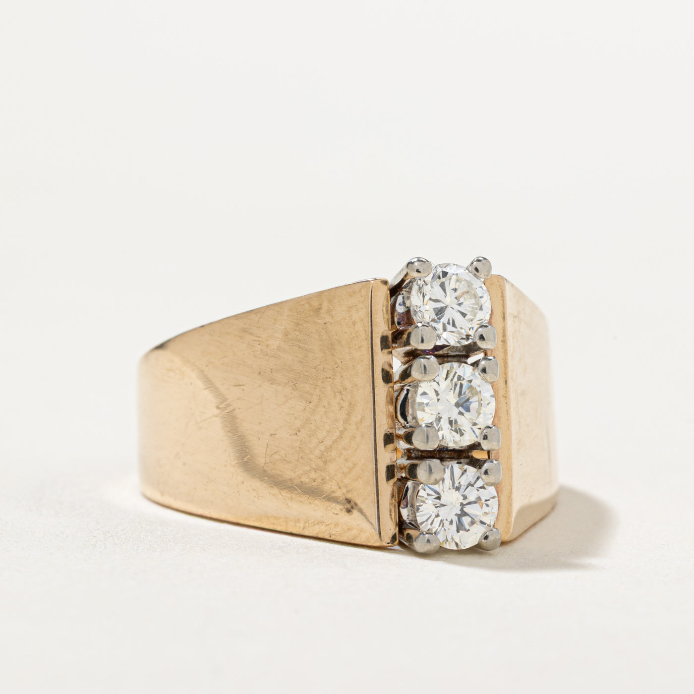 Three Stone Diamond Column Ring | 0.50ctw | SZ 6