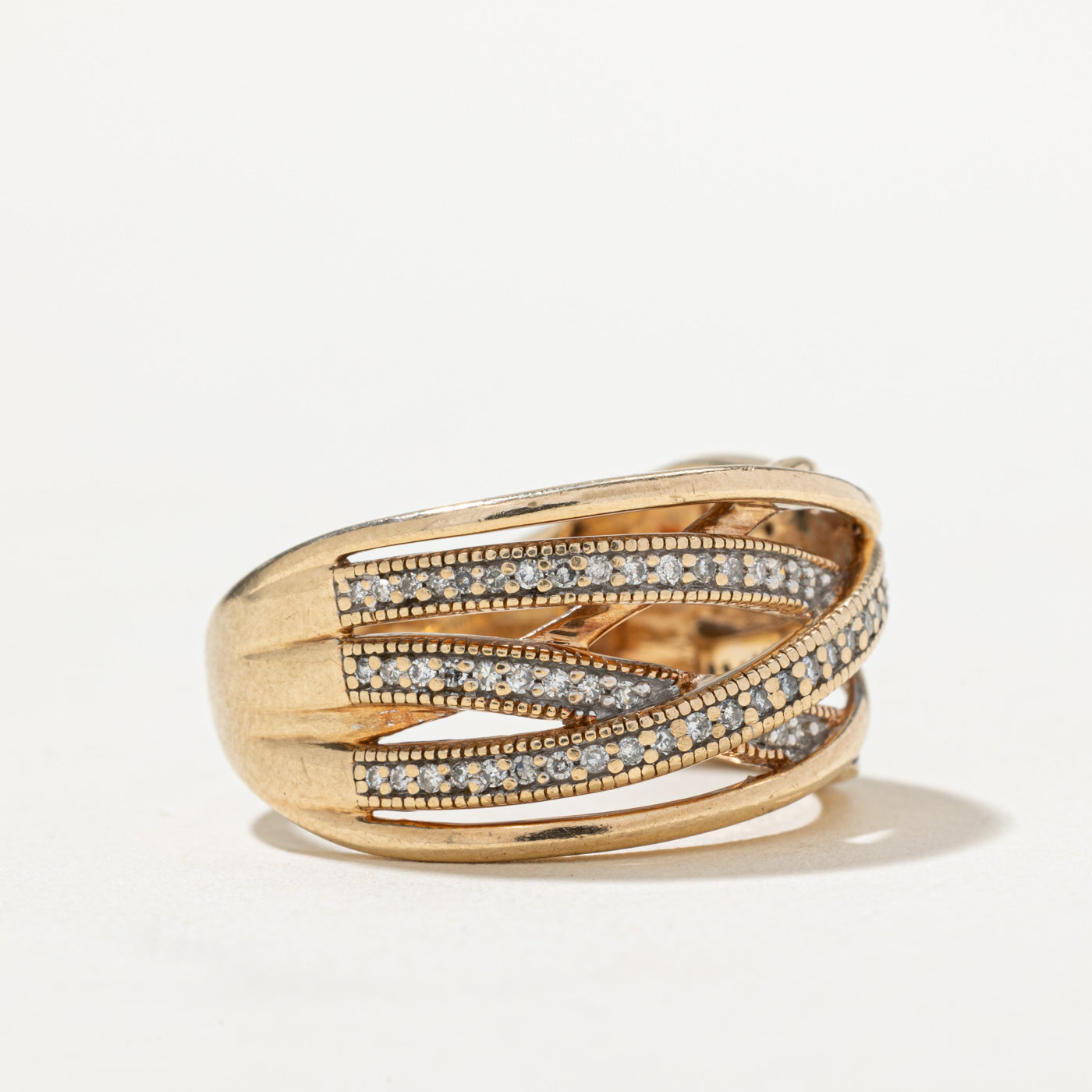 Diamond Multi Cross Over Ring | 0.25ctw | SZ 9