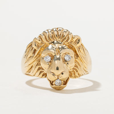 Diamond Lion Head Ring | 0.12ctw | SZ 12.25