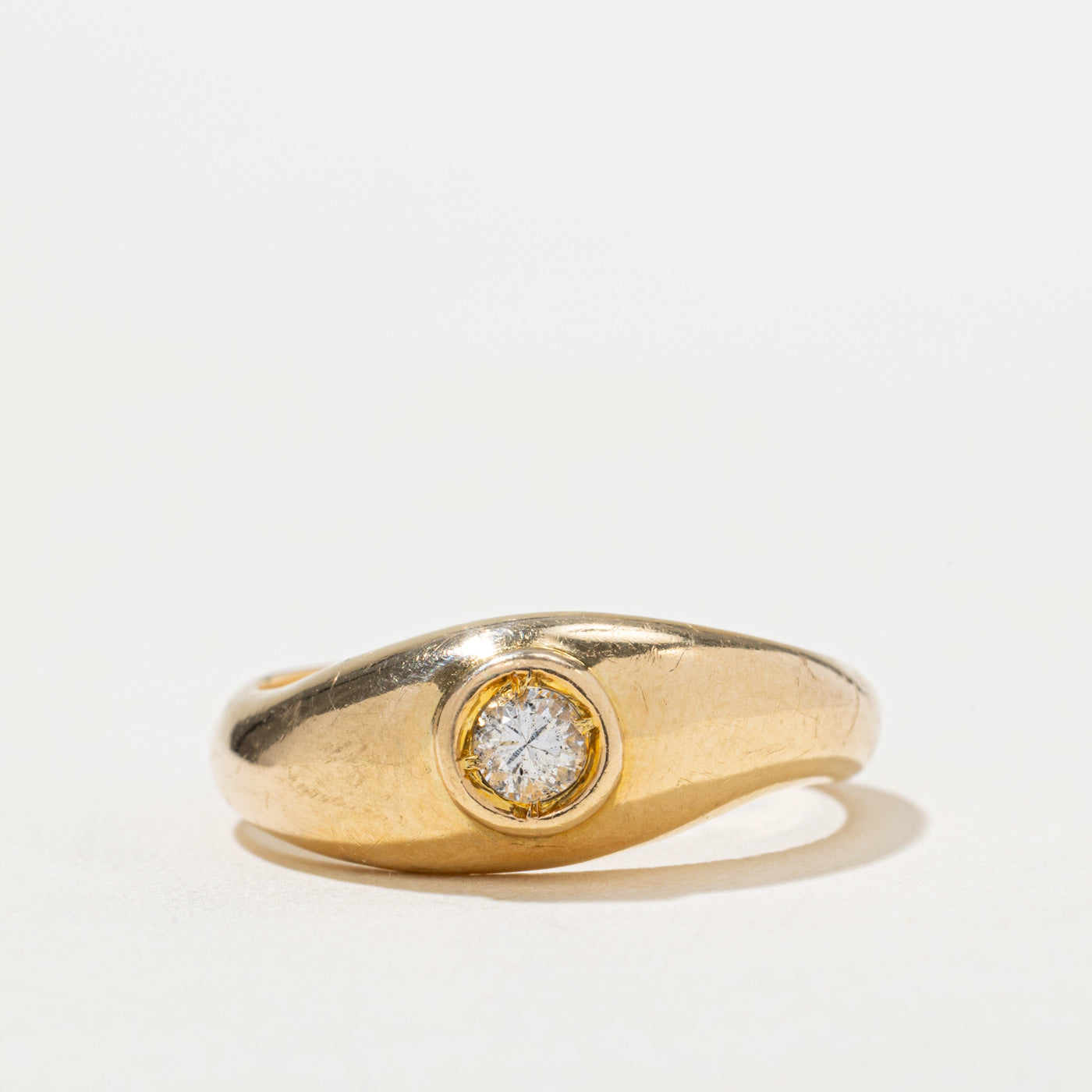Solitaire Diamond Wave Ring | 0.14ct | SZ 6.25