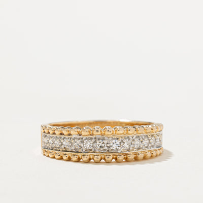 Semi Eternity Diamond Bead Edged Ring | 0.21ctw | SZ 9