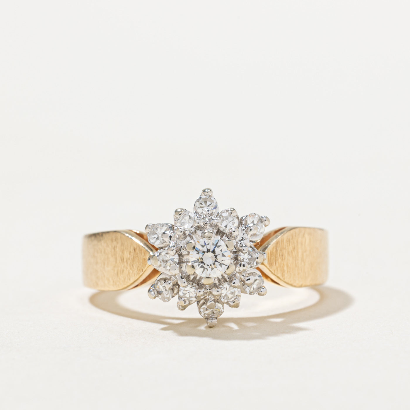 Diamond Cluster Reverse Tapered Ring | 0.29ctw | SZ 6