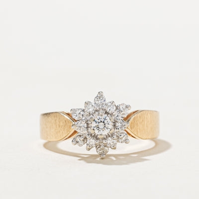 Diamond Cluster Reverse Tapered Ring | 0.29ctw | SZ 6