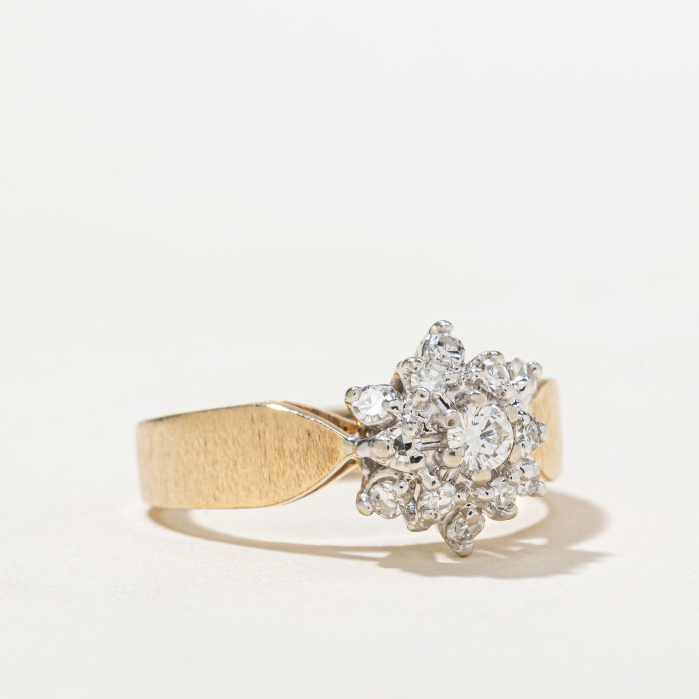 Diamond Cluster Reverse Tapered Ring | 0.29ctw | SZ 6