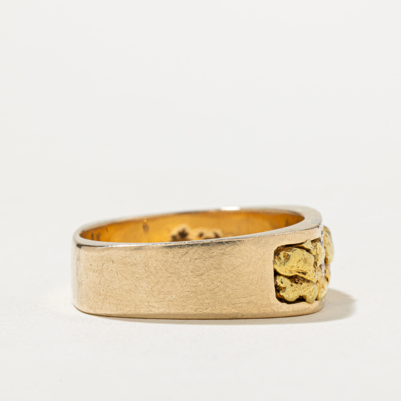 Diamond & Gold Nugget Ring | 0.12ctw | SZ 10.5