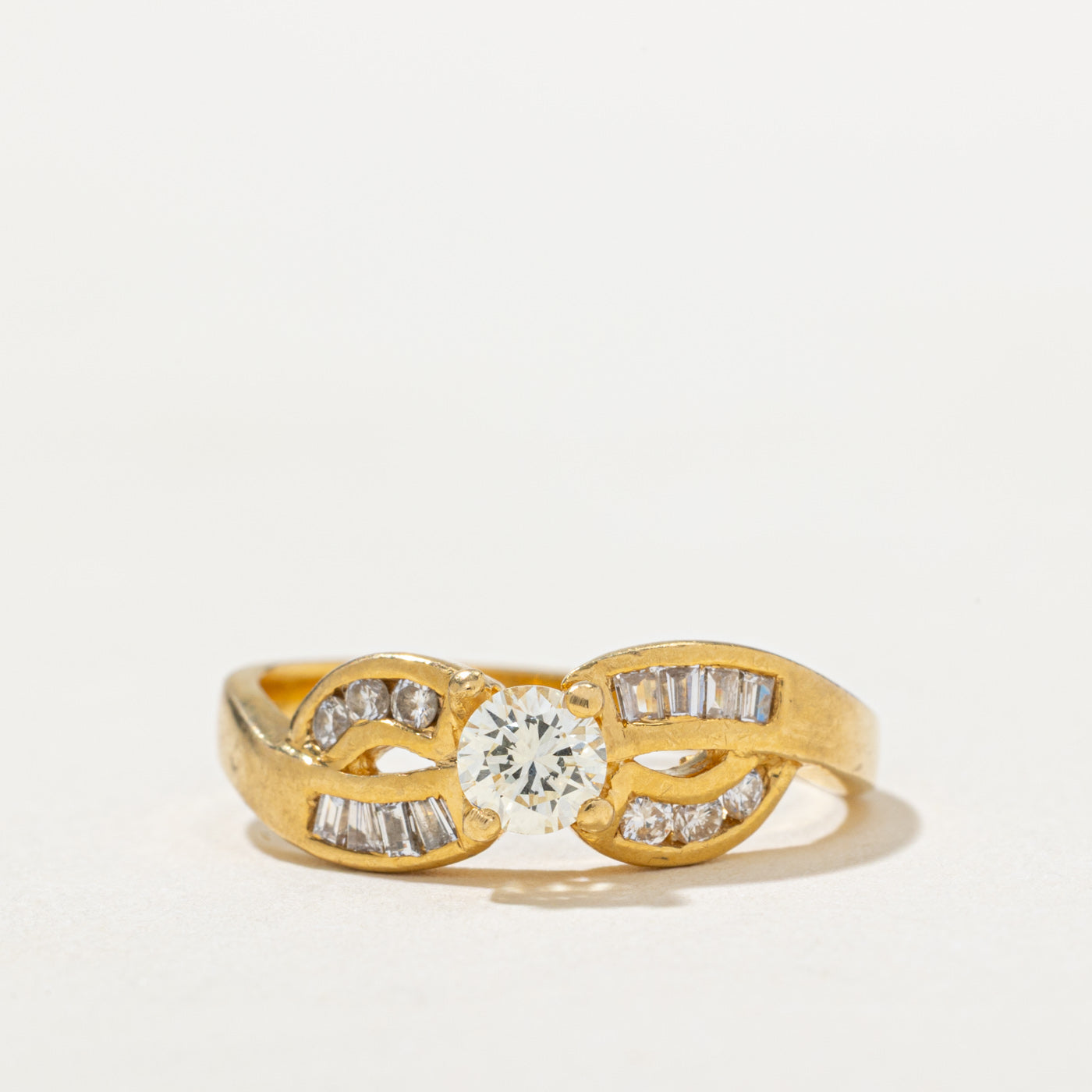 Diamond Cross Over Engagement Ring | 0.44ctw | SZ 5.5