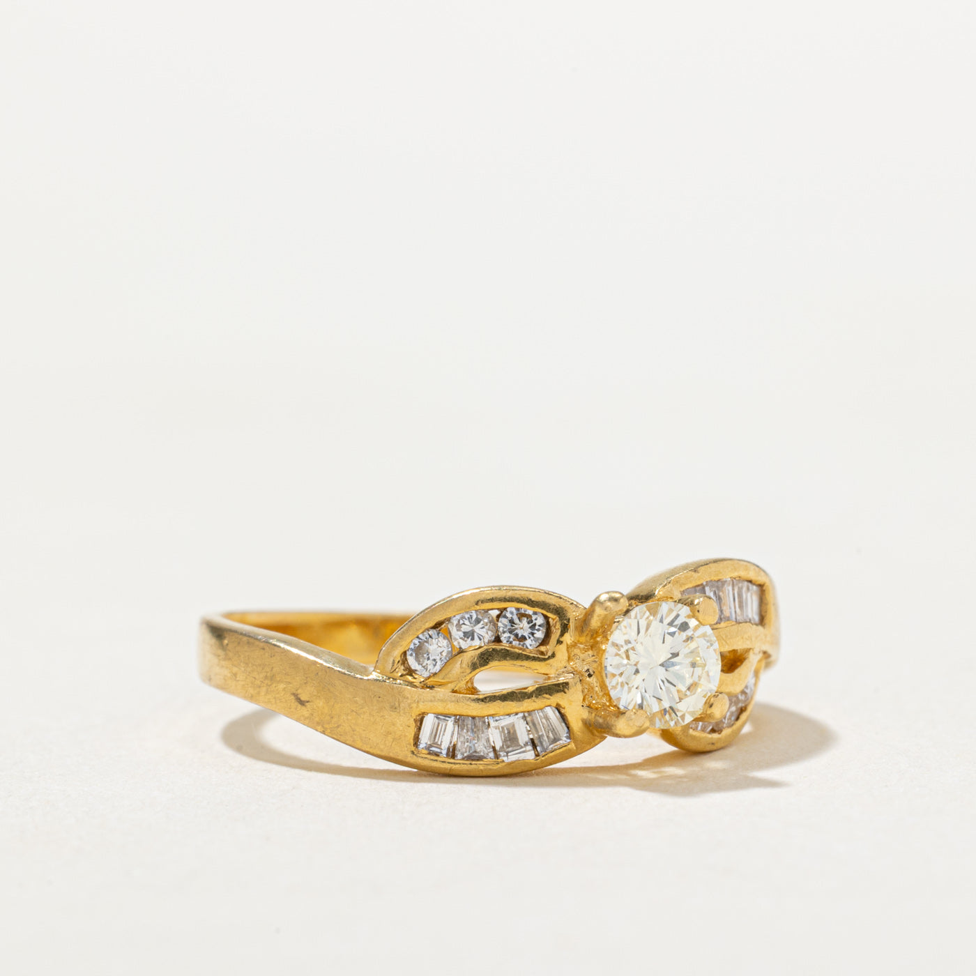 Diamond Cross Over Engagement Ring | 0.44ctw | SZ 5.5