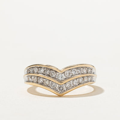 Diamond Double Row Chevron Ring | 0.50ctw | SZ 6.75