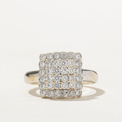 Diamond Square Cluster Ring | 0.73ctw | SZ 6