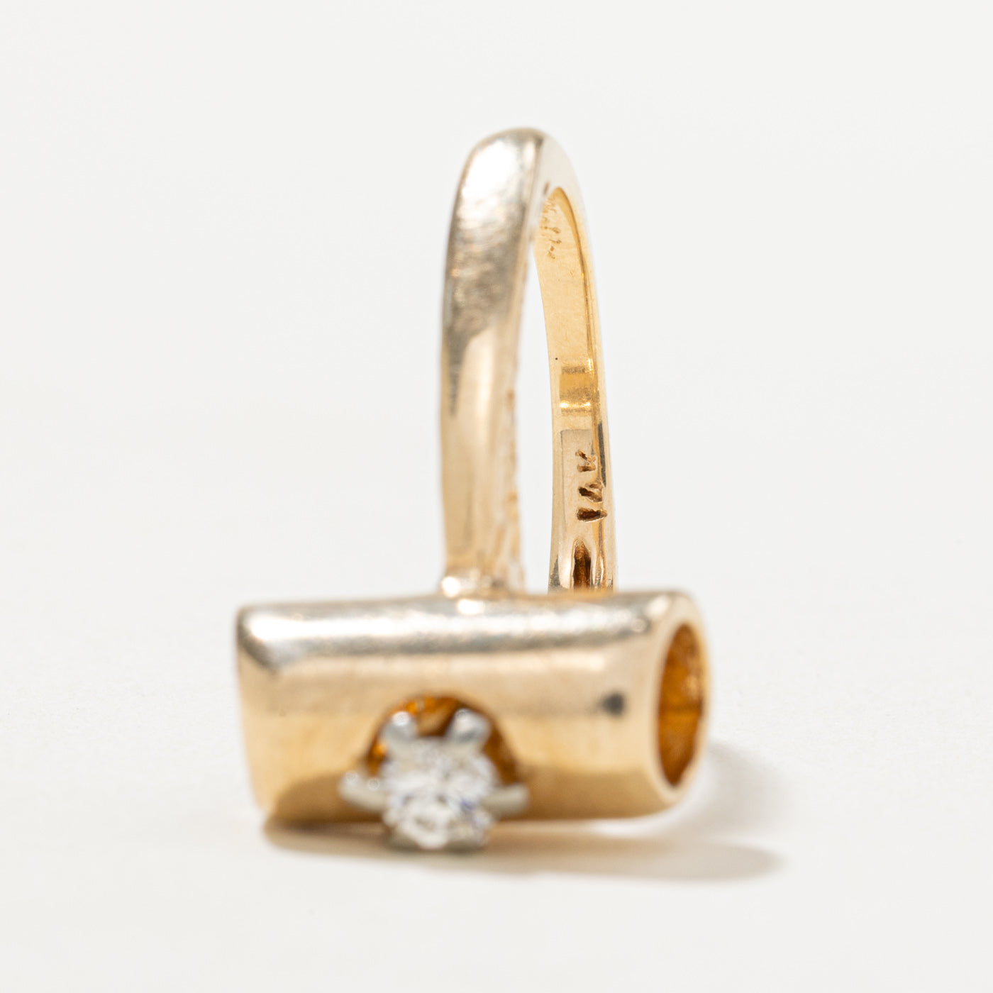 Diamond Tube Design Ring | 0.17ct | SZ 6.5