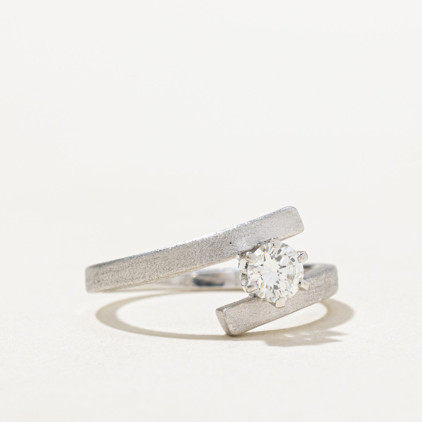 Solitaire Diamond Bypass Ring | 0.27ct | SZ 4.5