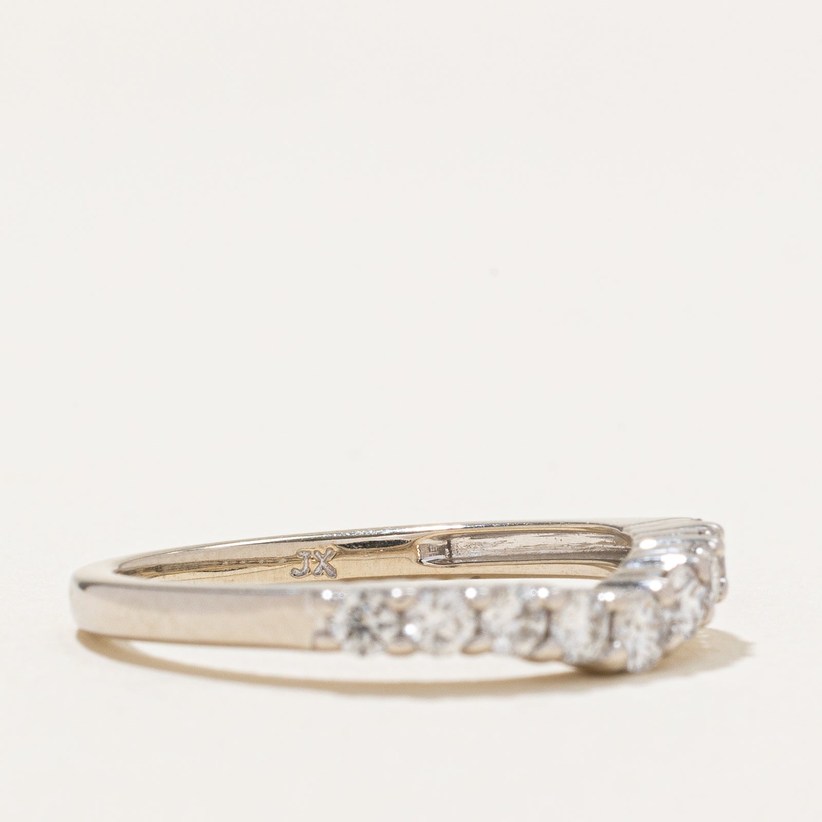 Bague demi-éternité en diamants à chevrons | 0,45 ct | Taille 7