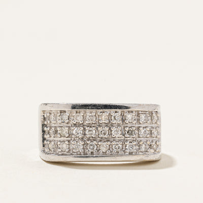 14k White Gold Diamond Grid Band | 0.50ctw | SZ 7