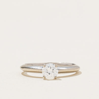 GIA Certified Solitaire Diamond Knife Edge Engagement Ring | 0.52ct | SZ 6.5