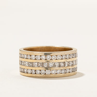 Triple Row Semi Eternity Diamond Cigar Band | 2.17ctw | SZ 10.25