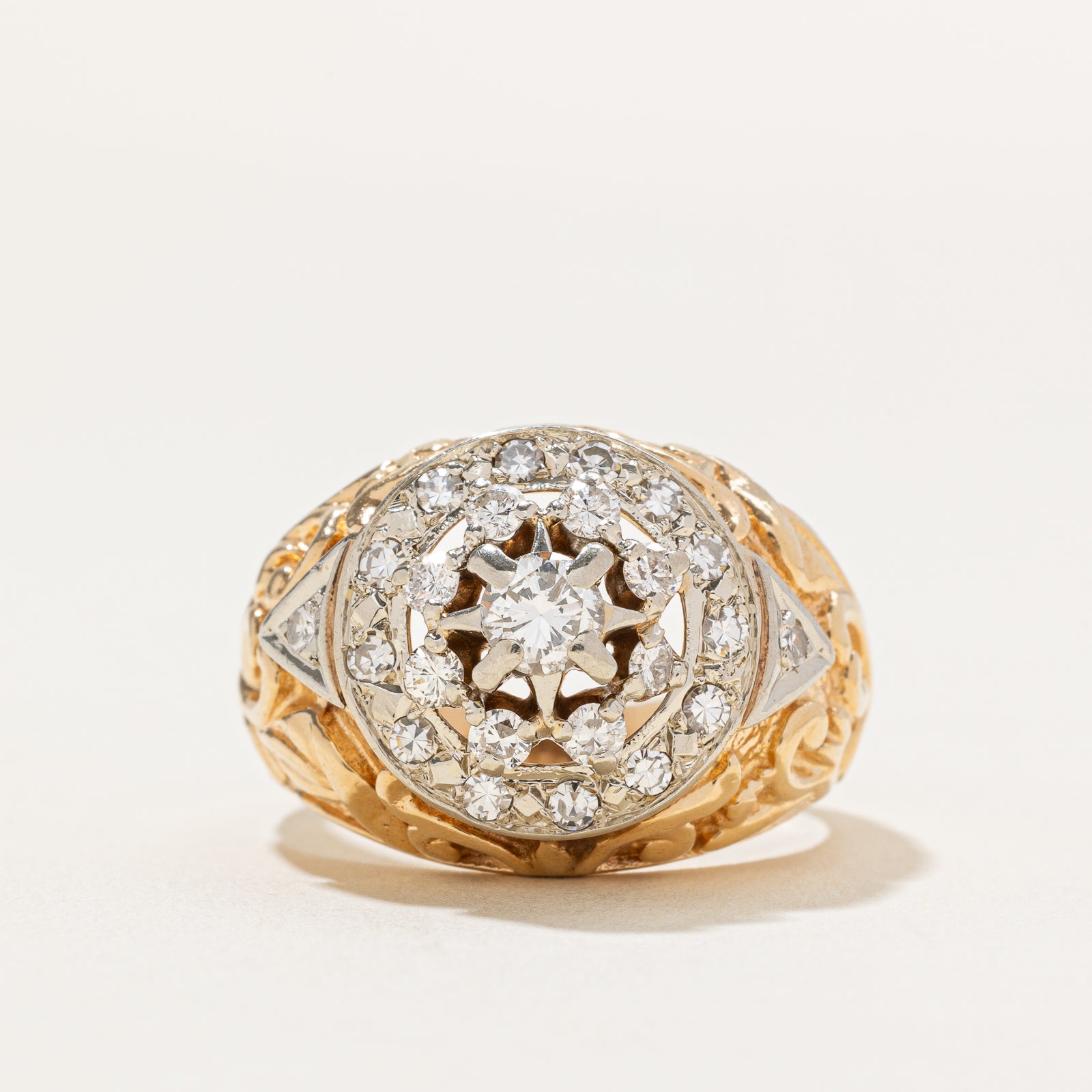 Diamond Double Halo Dome Ring | 1.17ctw | SZ 11.75
