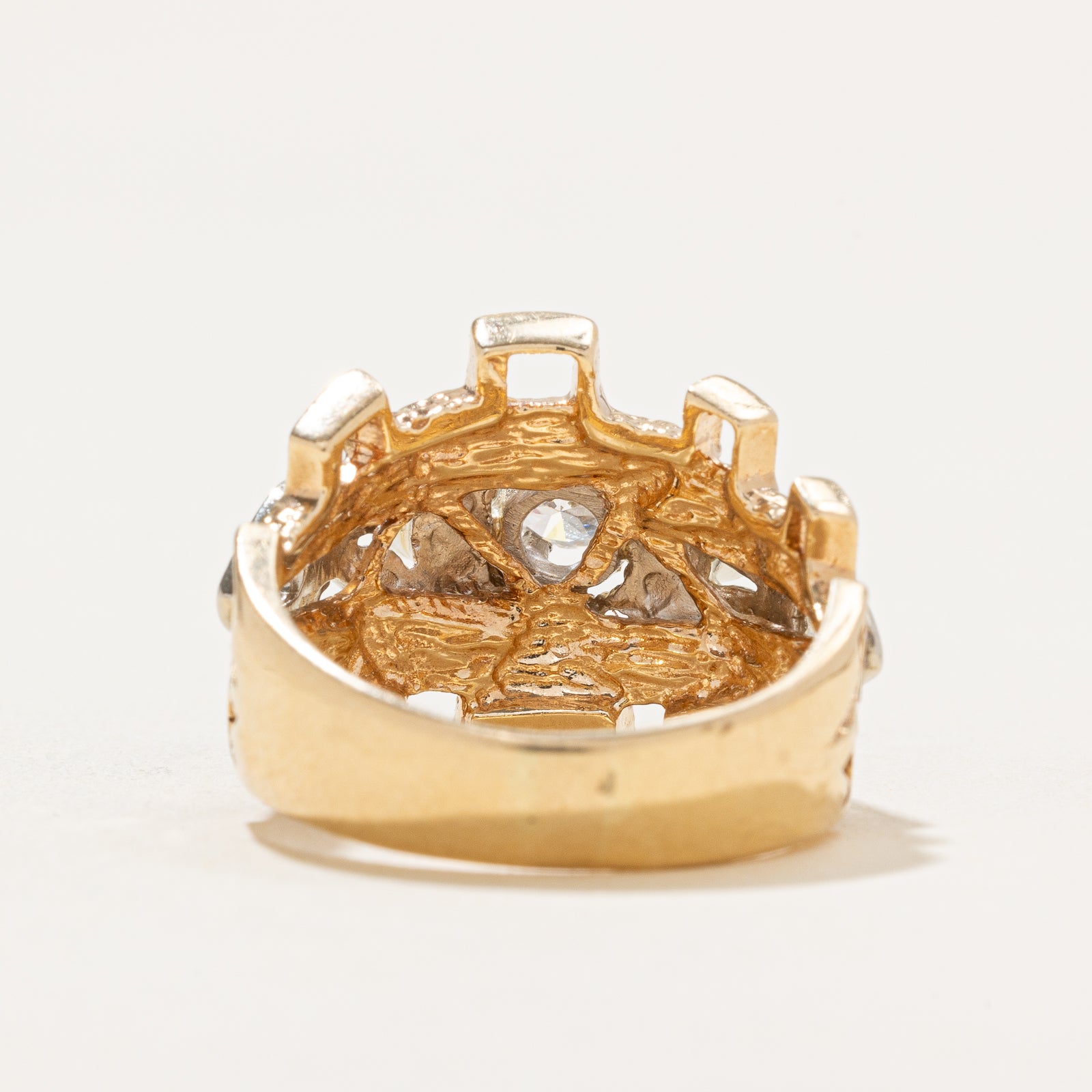 Three Stone Diamond Abstract Cocktail Ring | 0.63ctw | SZ 7.25