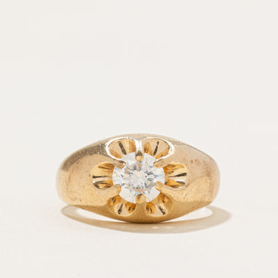 Belcher Set Solitarire Diamond Dome Ring | 0.87ct | SZ 7