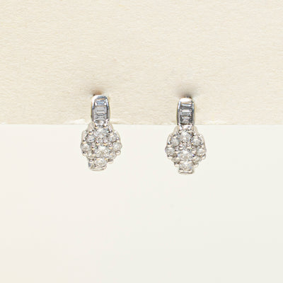 Diamond Halo Huggie Earrings | 0.42ctw