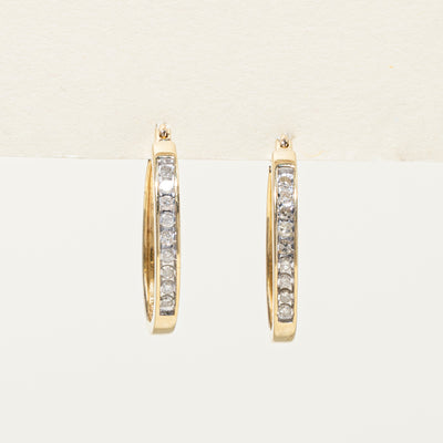 10K Diamond Hoop Earrings | 0.27ctw