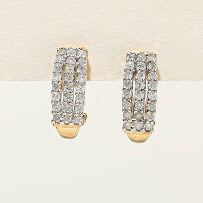 Multi Row Diamond Huggie Earrings | 1.00ctw
