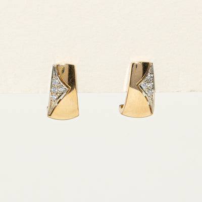 Diamond Angled Cluster Stud Earrings | 0.12ctw