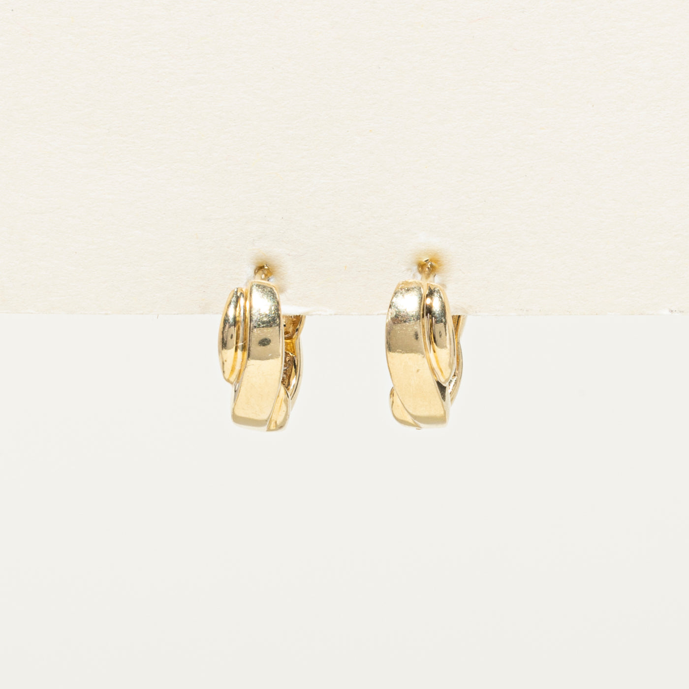 14K Diamond Crossover Huggie Earrings | 0.25ctw