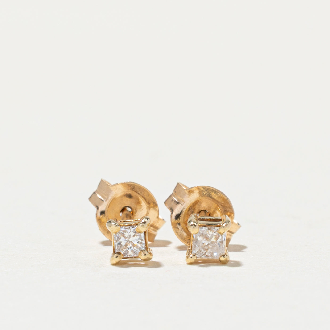 14K Princess Cut Diamond Stud Earrings | 0.14ctw