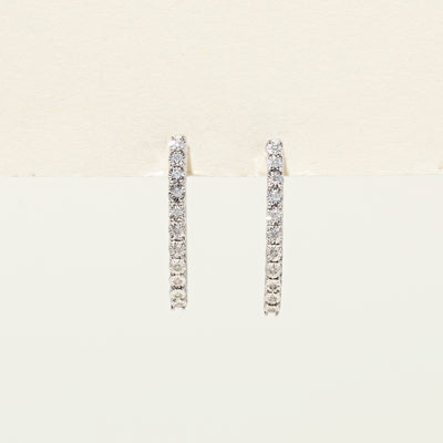 10K Illusion Set Diamond Hoop Earrings | 0.04ctw