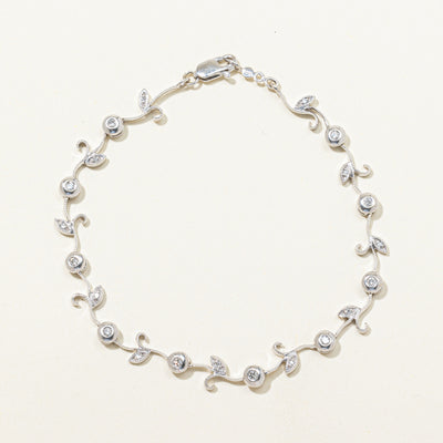 Diamond Leaf Vine Design Bracelet | 0.25ctw | 7.25